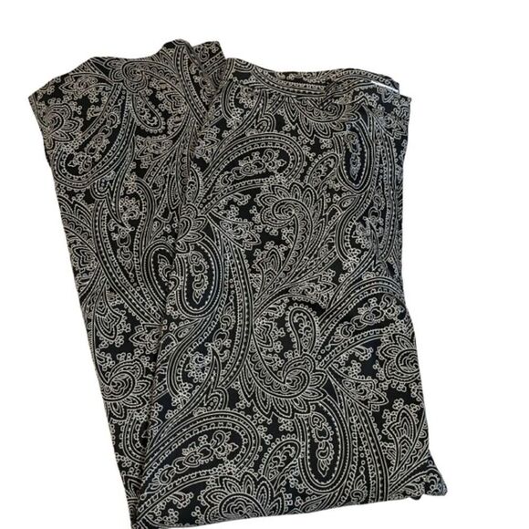 Liz Claiborne Cosette Women's Sport Pants Paisley Print Black Size 12 - Picture 1 of 11